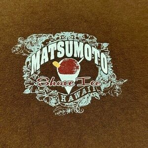 Vintage Matsumoto Shave Ice Hawaii Tshirt Brown Mens XL